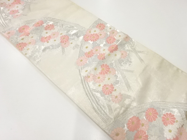 アンティーク　菊模様織出し袋帯（材料）